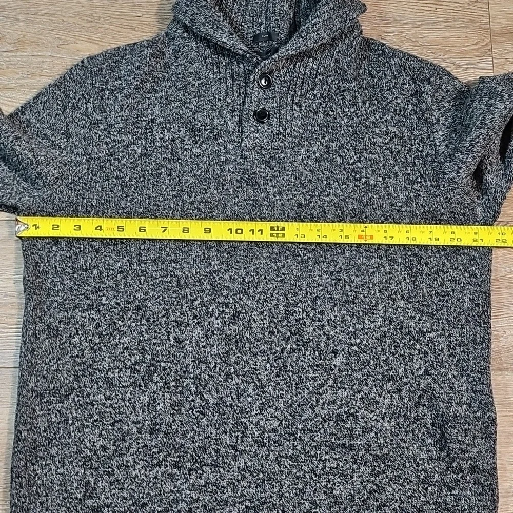 J. Crew 100% Lamb's Wool Charcoal Marled Knit Shawl Collar Slim Fit Sweater
